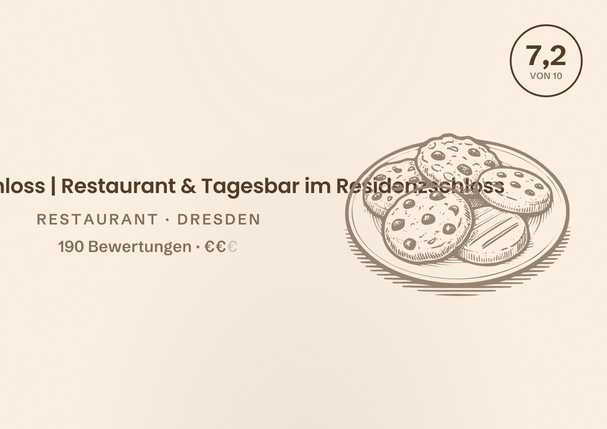 Illustriertes Poster von Anna im Schloss | Restaurant & Tagesbar im Residenzschloss, Restaurant in Dresden: Bewertung 7,2 von 10 aus 190 Bewertungen, Preisniveau €€