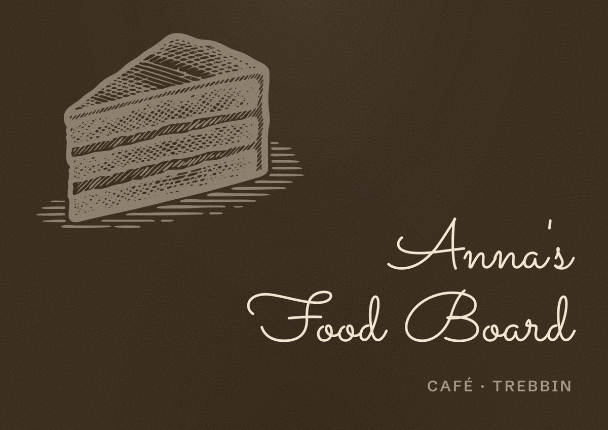 Illustriertes Poster von Anna's Food Board, Café in Trebbin