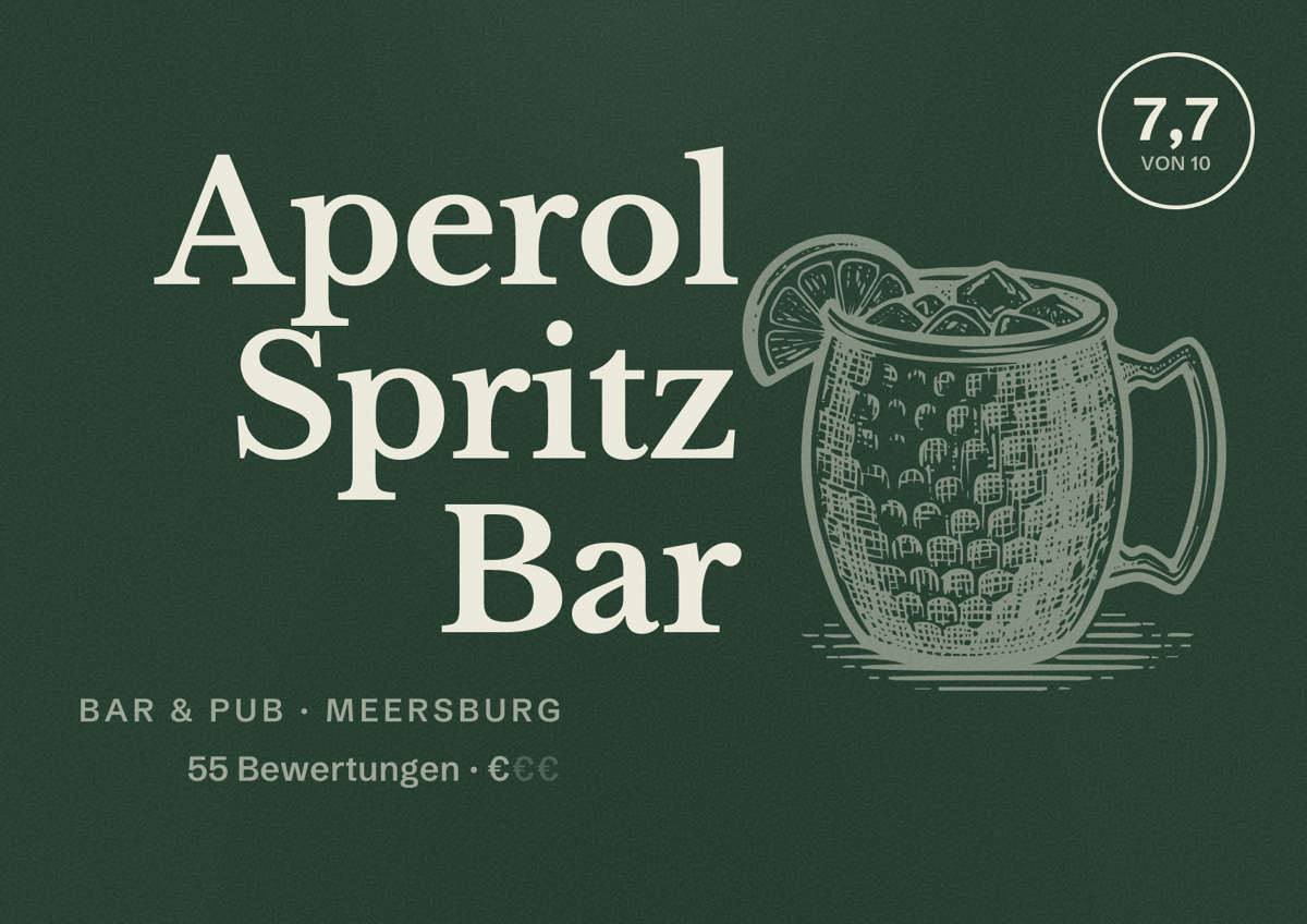 Illustriertes Poster von Aperol Spritz Bar, Bar & Pub in Meersburg: Bewertung 7,7 von 10 aus 55 Bewertungen, Preisniveau €