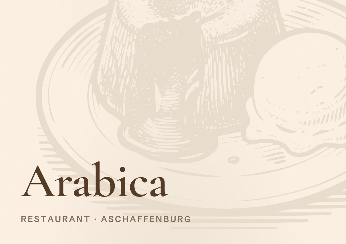 Illustriertes Poster von Arabica, Restaurant in Aschaffenburg