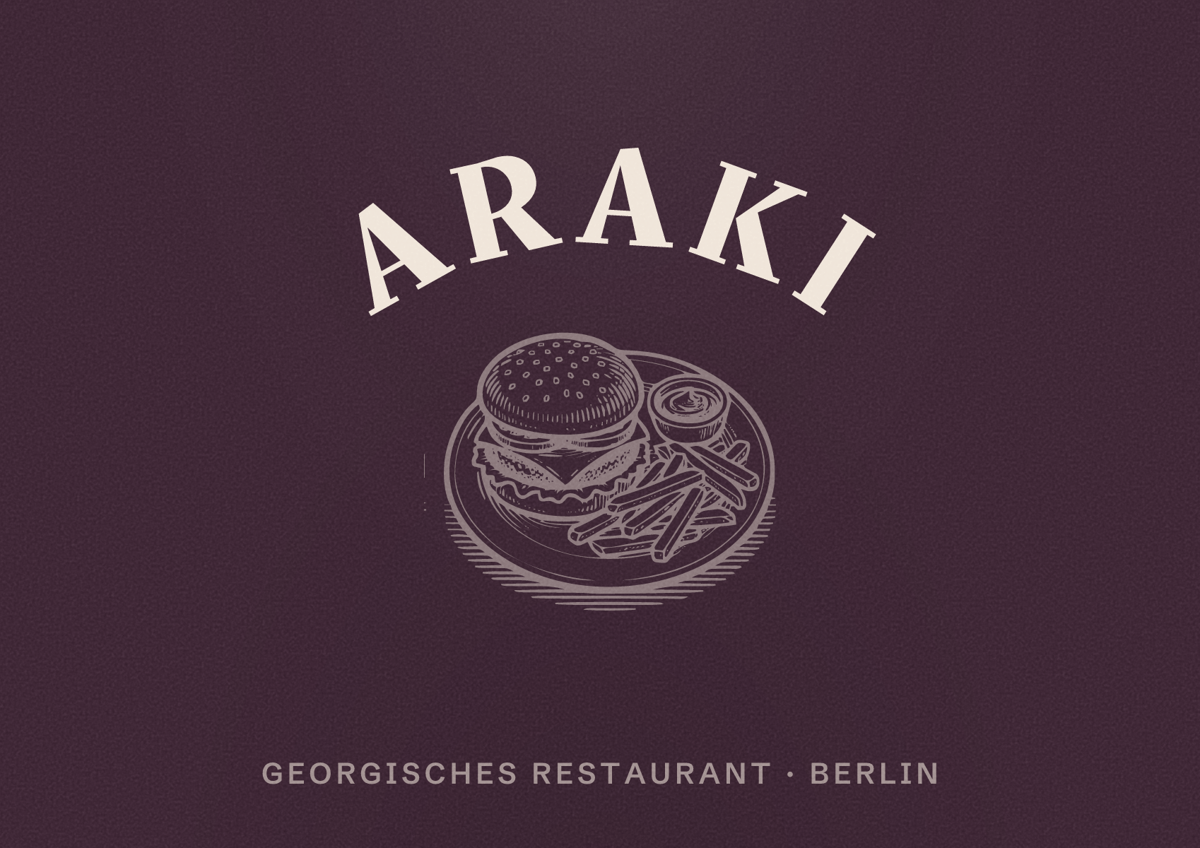 Illustriertes Poster von ARAKI, Georgisches Restaurant in Berlin