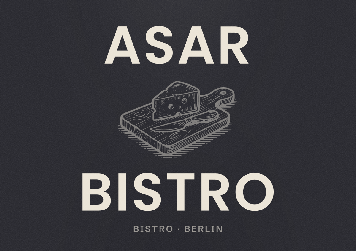 Illustriertes Poster von Asar Bistro, Bistro in Berlin