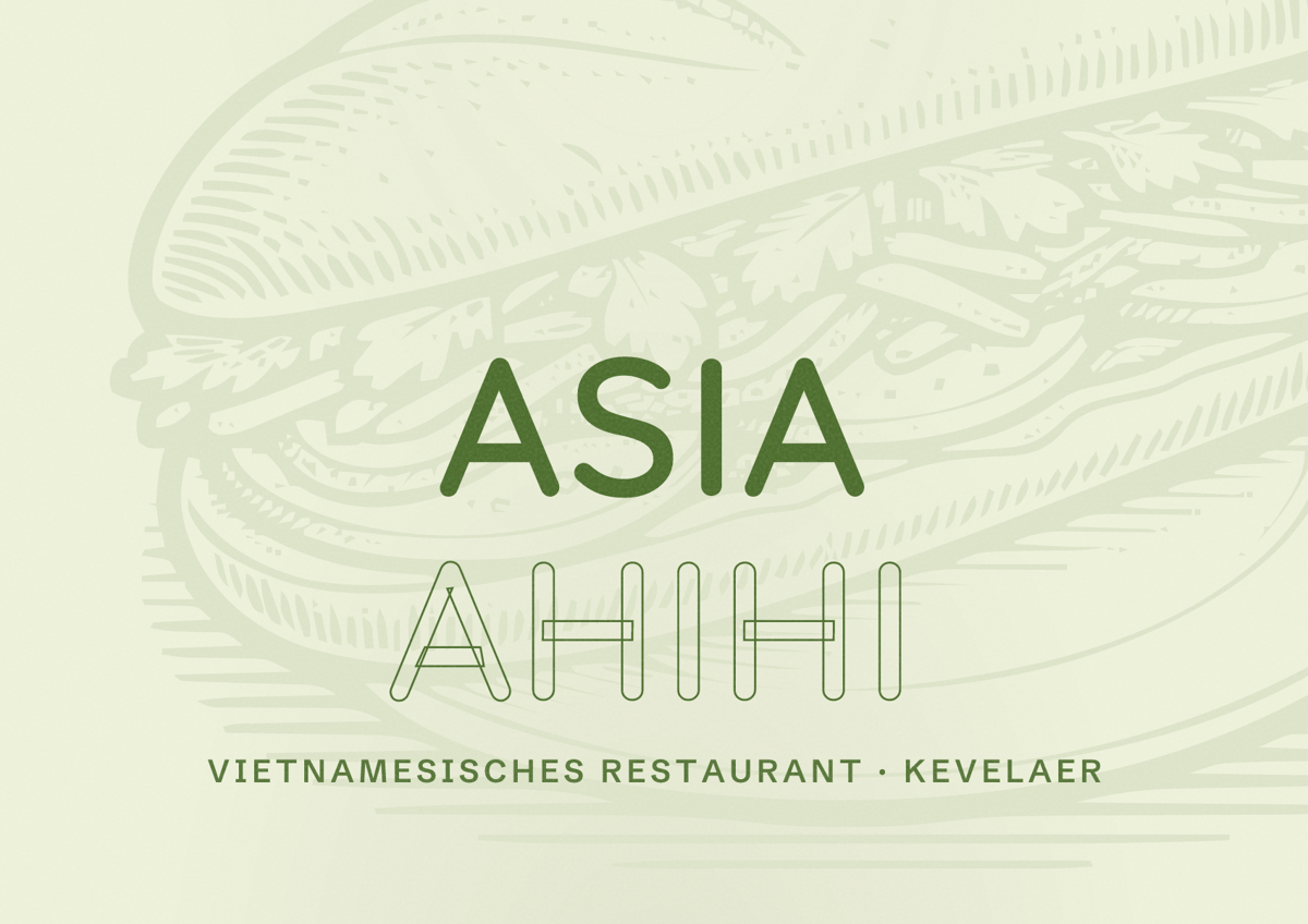 Illustriertes Poster von Asia Ahihi, Vietnamesisches Restaurant in Kevelaer