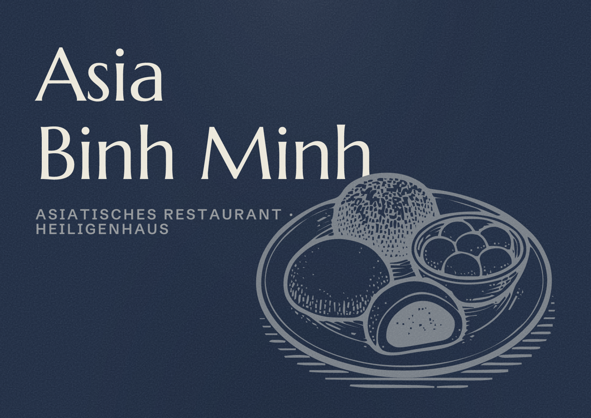 Illustriertes Poster von Asia Binh Minh, Asiatisches Restaurant in Heiligenhaus