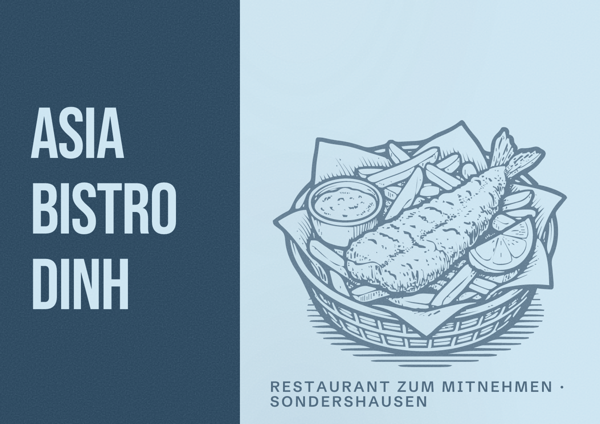 Illustriertes Poster von Asia Bistro Dinh, Restaurant zum Mitnehmen in Sondershausen