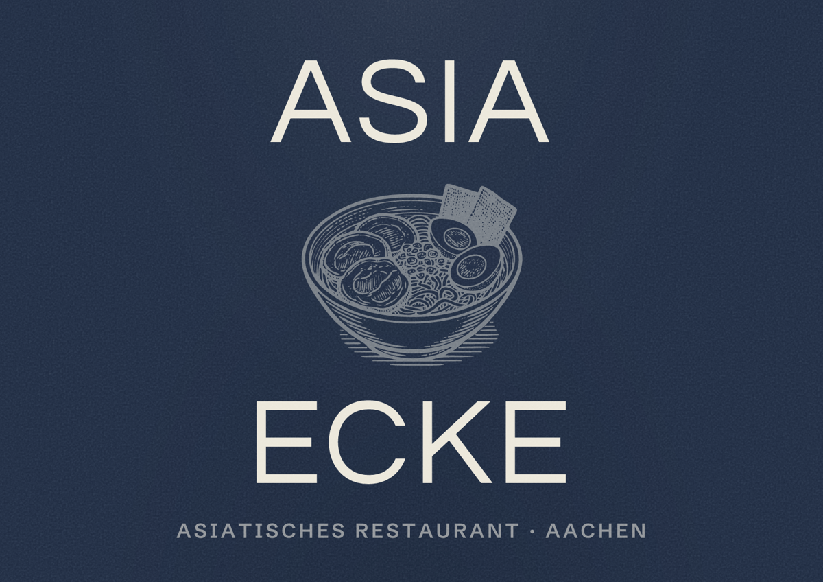 Illustriertes Poster von Asia Ecke, Asiatisches Restaurant in Aachen