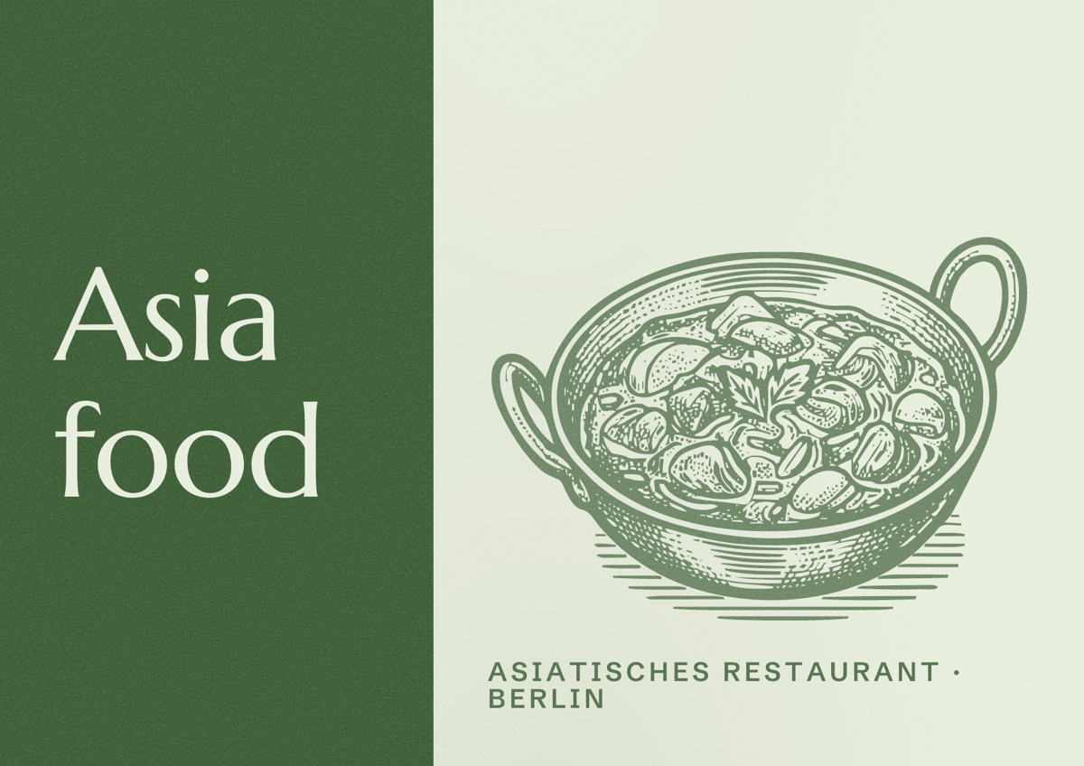 Illustriertes Poster von Asia food, Asiatisches Restaurant in Berlin