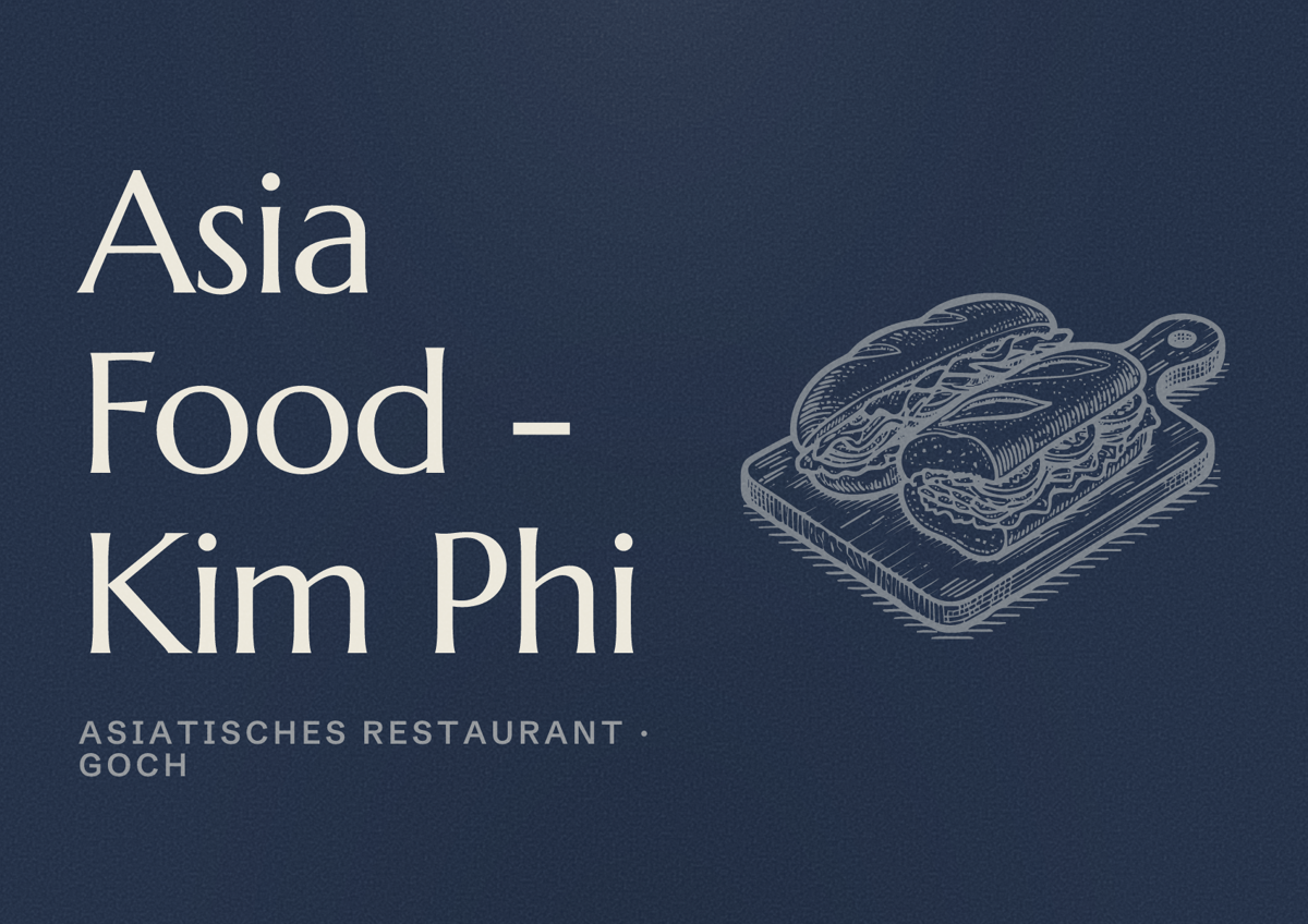 Illustriertes Poster von Asia Food - Kim Phi, Asiatisches Restaurant in Goch