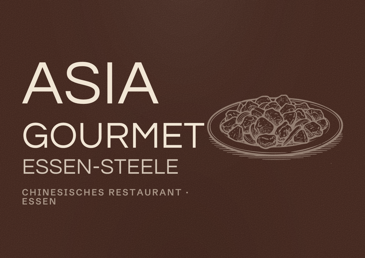 Illustriertes Poster von Asia Gourmet Essen-Steele, Chinesisches Restaurant in Essen