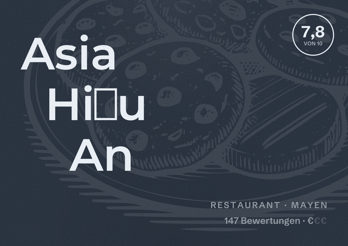 Illustriertes Poster von Asia Hiếu An, Restaurant in Mayen: Bewertung 7,8 von 10 aus 147 Bewertungen, Preisniveau €