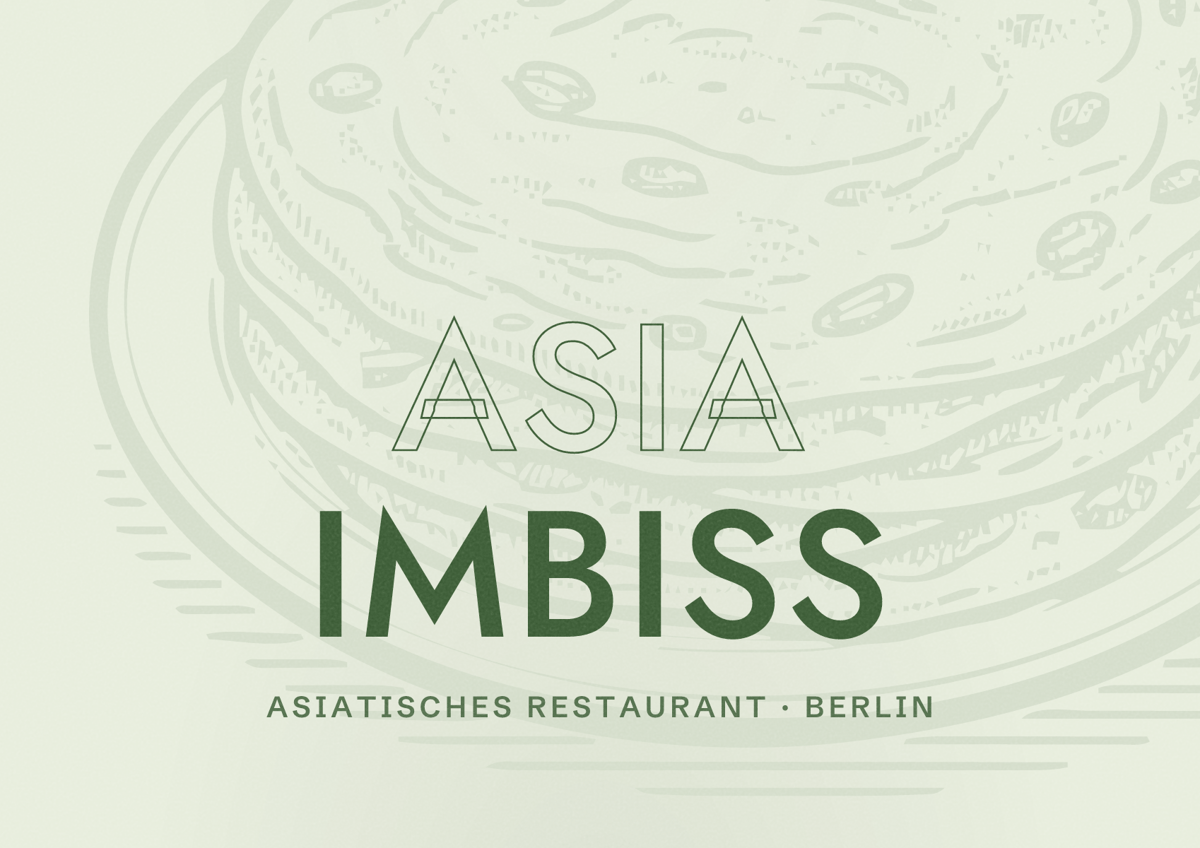 Illustriertes Poster von Asia Imbiss, Asiatisches Restaurant in Berlin
