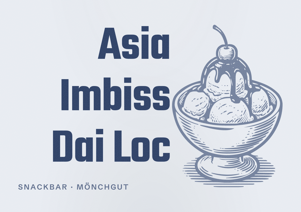 Illustriertes Poster von Asia Imbiss Dai Loc, Snackbar in Mönchgut