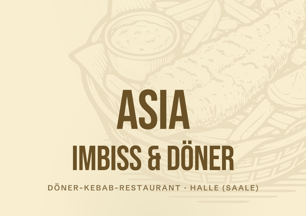 Illustriertes Poster von Asia Imbiss & Döner, Döner-Kebab-Restaurant in Halle (Saale)