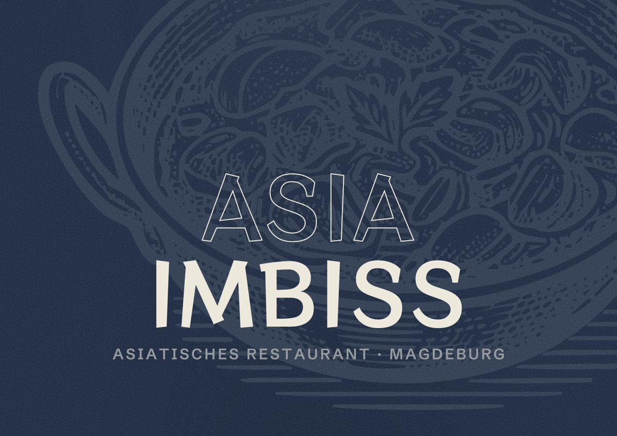 Illustriertes Poster von Asia Imbiss, Asiatisches Restaurant in Magdeburg
