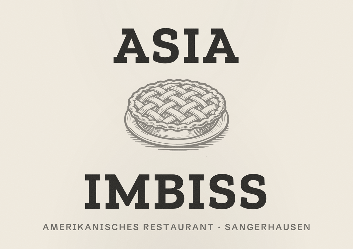 Illustriertes Poster von Asia Imbiss, Amerikanisches Restaurant in Sangerhausen