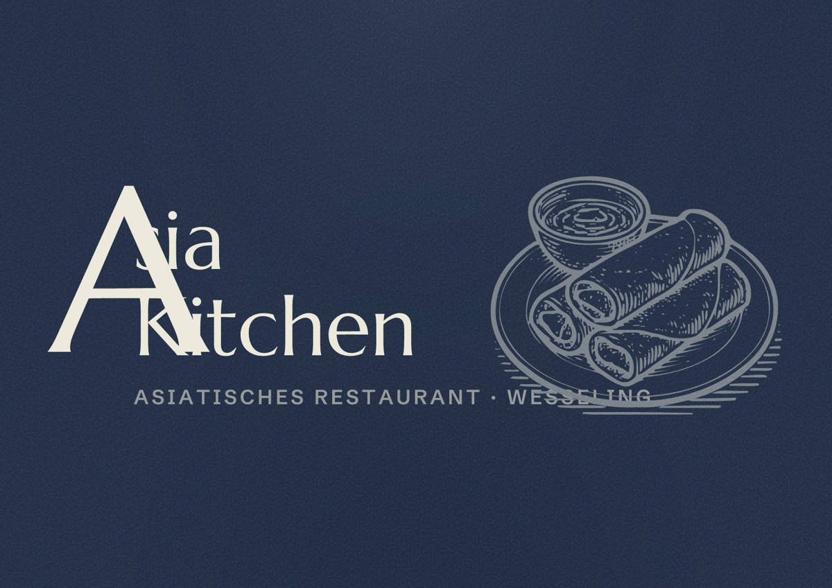 Illustriertes Poster von Asia Kitchen, Asiatisches Restaurant in Wesseling