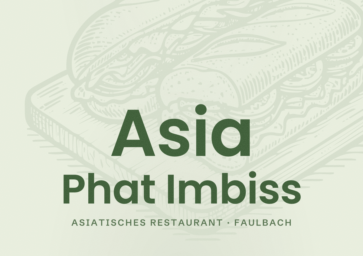Illustriertes Poster von Asia Phat Imbiss, Asiatisches Restaurant in Faulbach