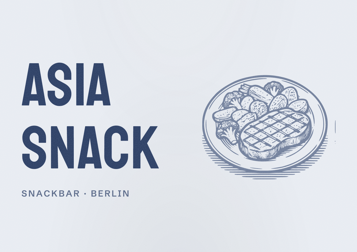 Illustriertes Poster von Asia Snack, Snackbar in Berlin