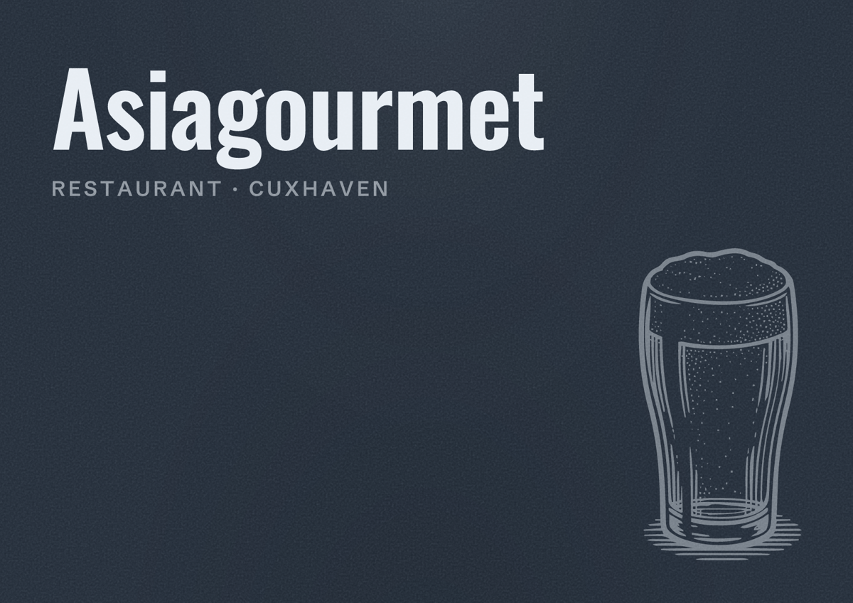 Illustriertes Poster von Asiagourmet, Restaurant in Cuxhaven