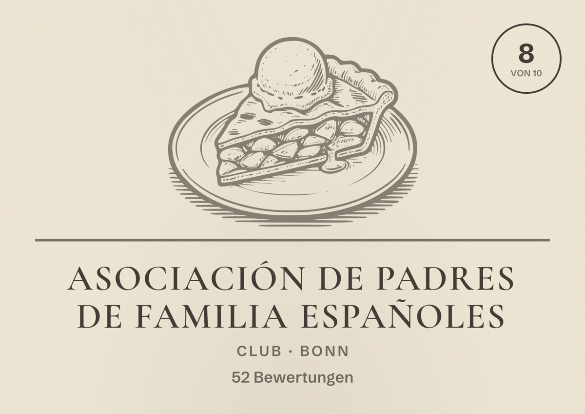 Illustriertes Poster von Asociación de Padres de Familia Españoles, Club in Bonn: Bewertung 8 von 10 aus 52 Bewertungen