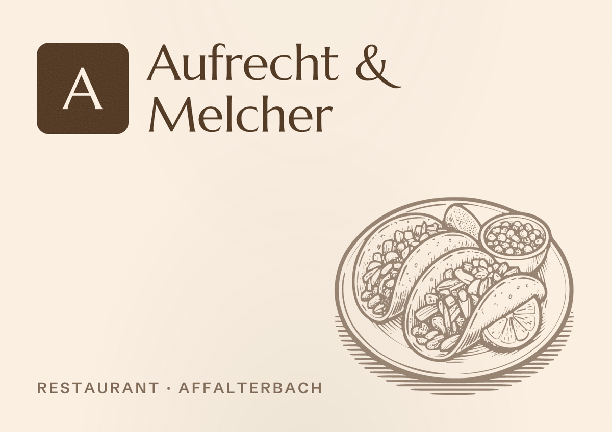 Illustriertes Poster von Aufrecht & Melcher, Restaurant in Affalterbach