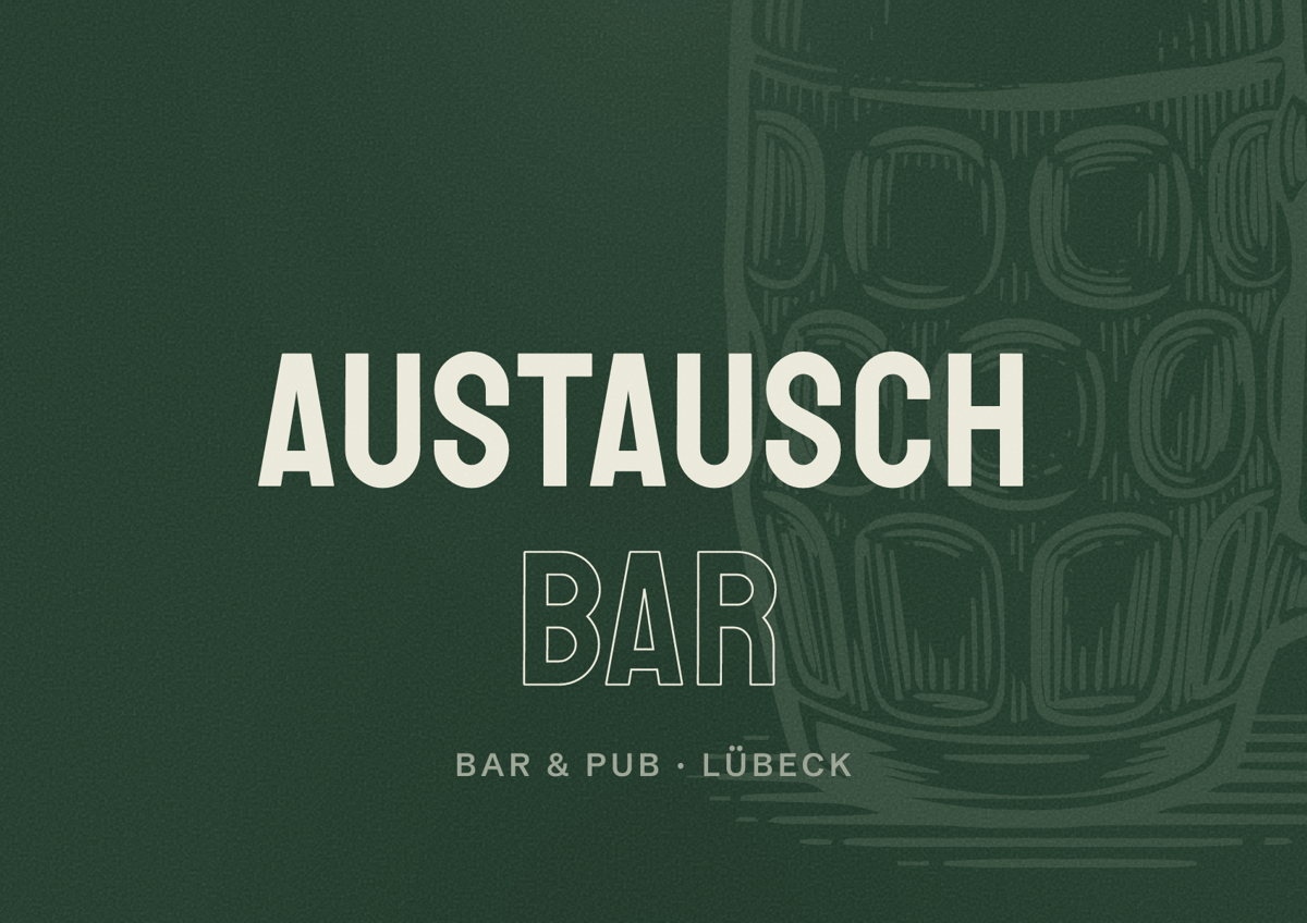 Illustriertes Poster von Austausch Bar, Bar & Pub in Lübeck