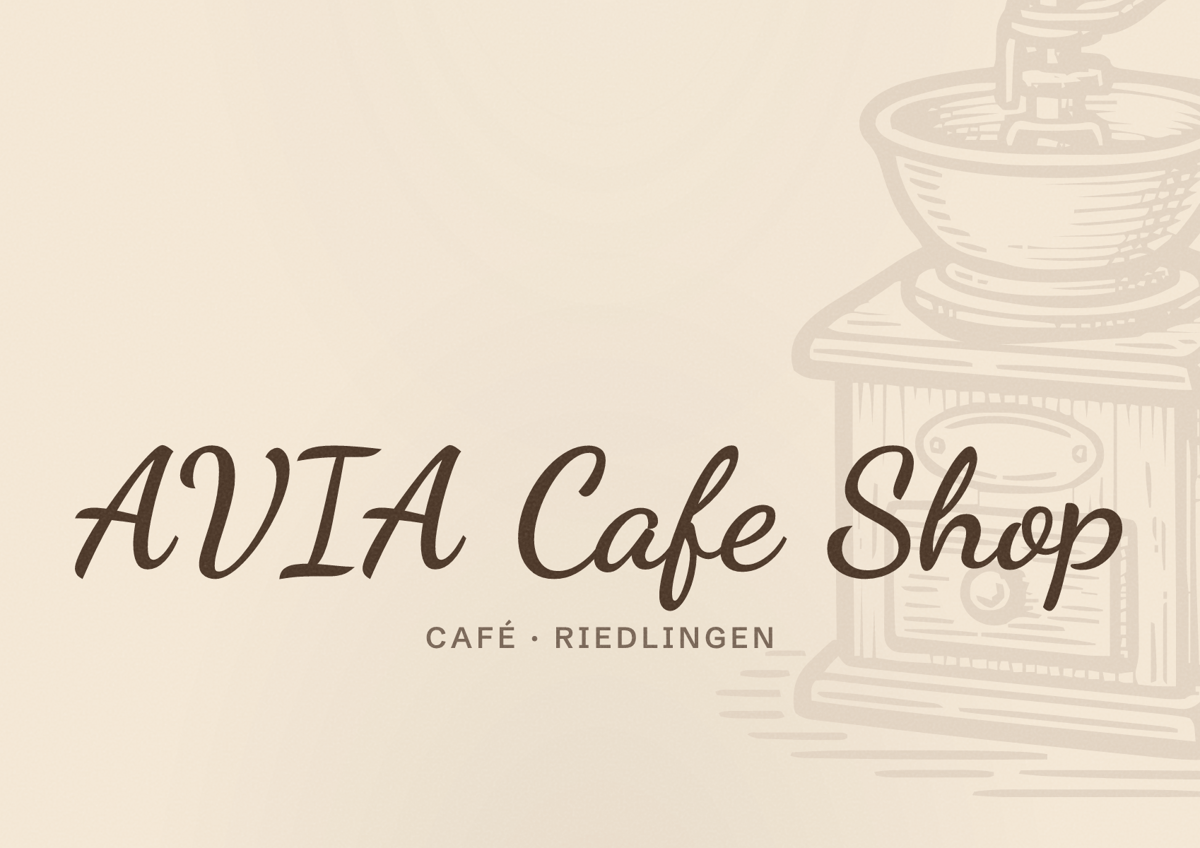 Illustriertes Poster von AVIA Cafe Shop, Café in Riedlingen