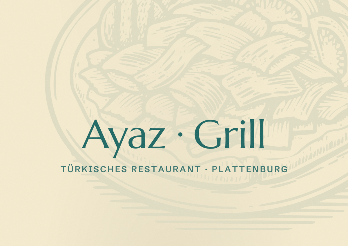 Illustriertes Poster von Ayaz Grill, Türkisches Restaurant in Plattenburg
