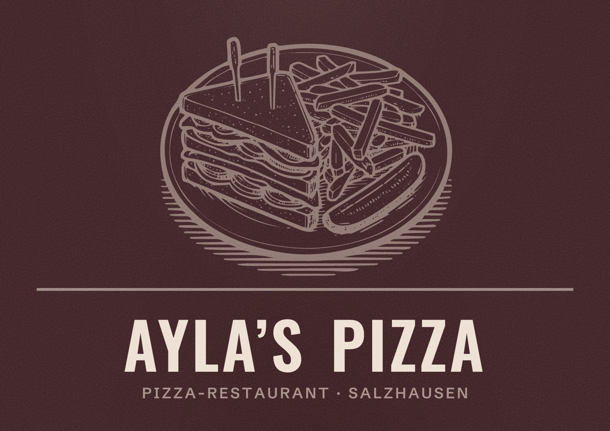 Illustriertes Poster von Ayla’s Pizza, Pizza-Restaurant in Salzhausen