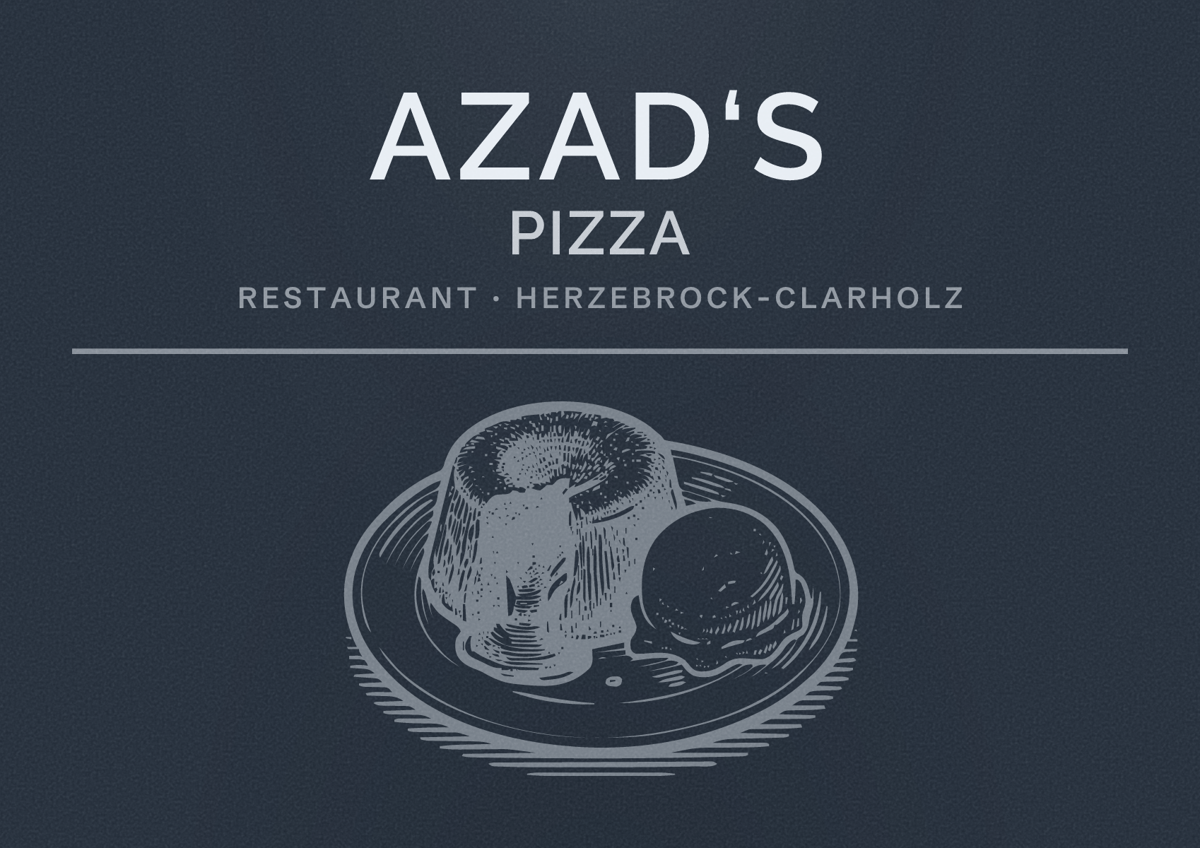 Illustriertes Poster von Azad‘s Pizza, Restaurant in Herzebrock-Clarholz