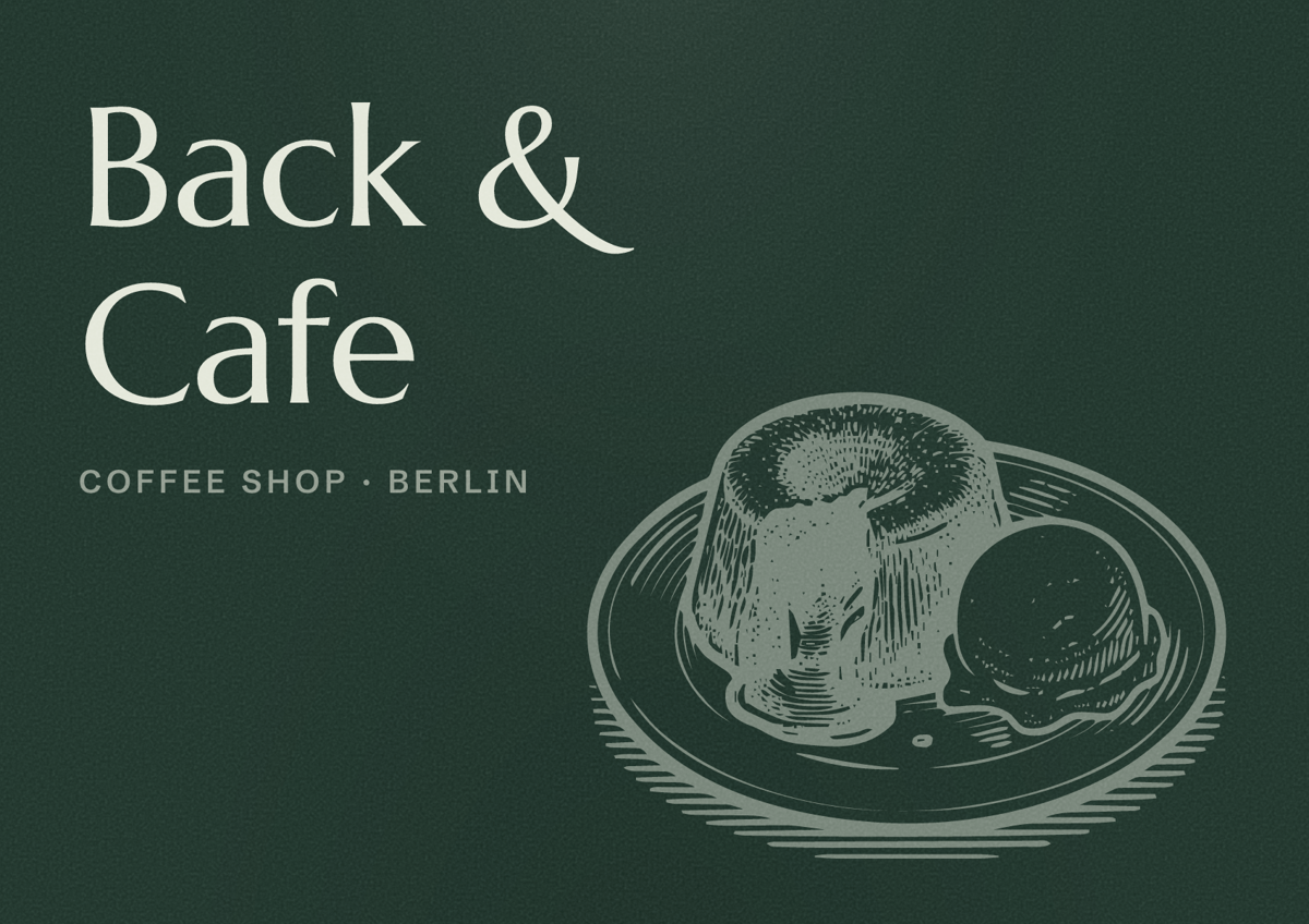 Illustriertes Poster von Back & Cafe, Coffee Shop in Berlin