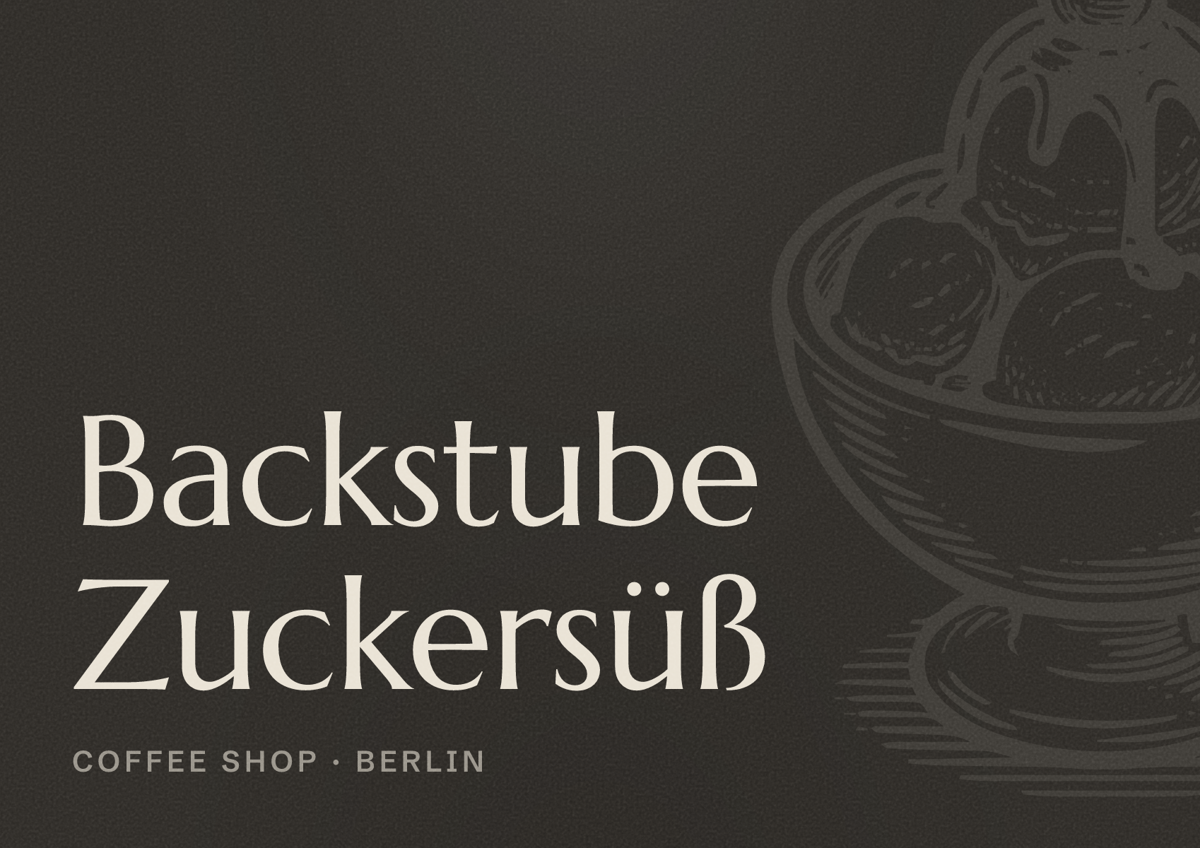Illustriertes Poster von Backstube Zuckersüß, Coffee Shop in Berlin