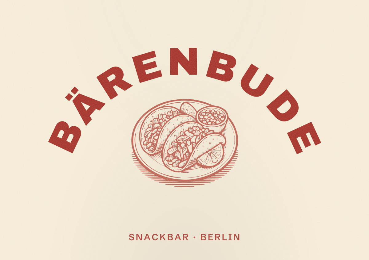 Illustriertes Poster von Bärenbude, Snackbar in Berlin