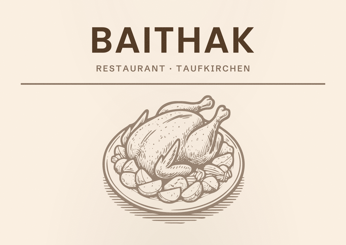 Illustriertes Poster von Baithak, Restaurant in Taufkirchen
