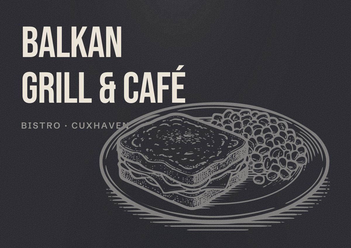 Illustriertes Poster von Balkan Grill & Café, Bistro in Cuxhaven