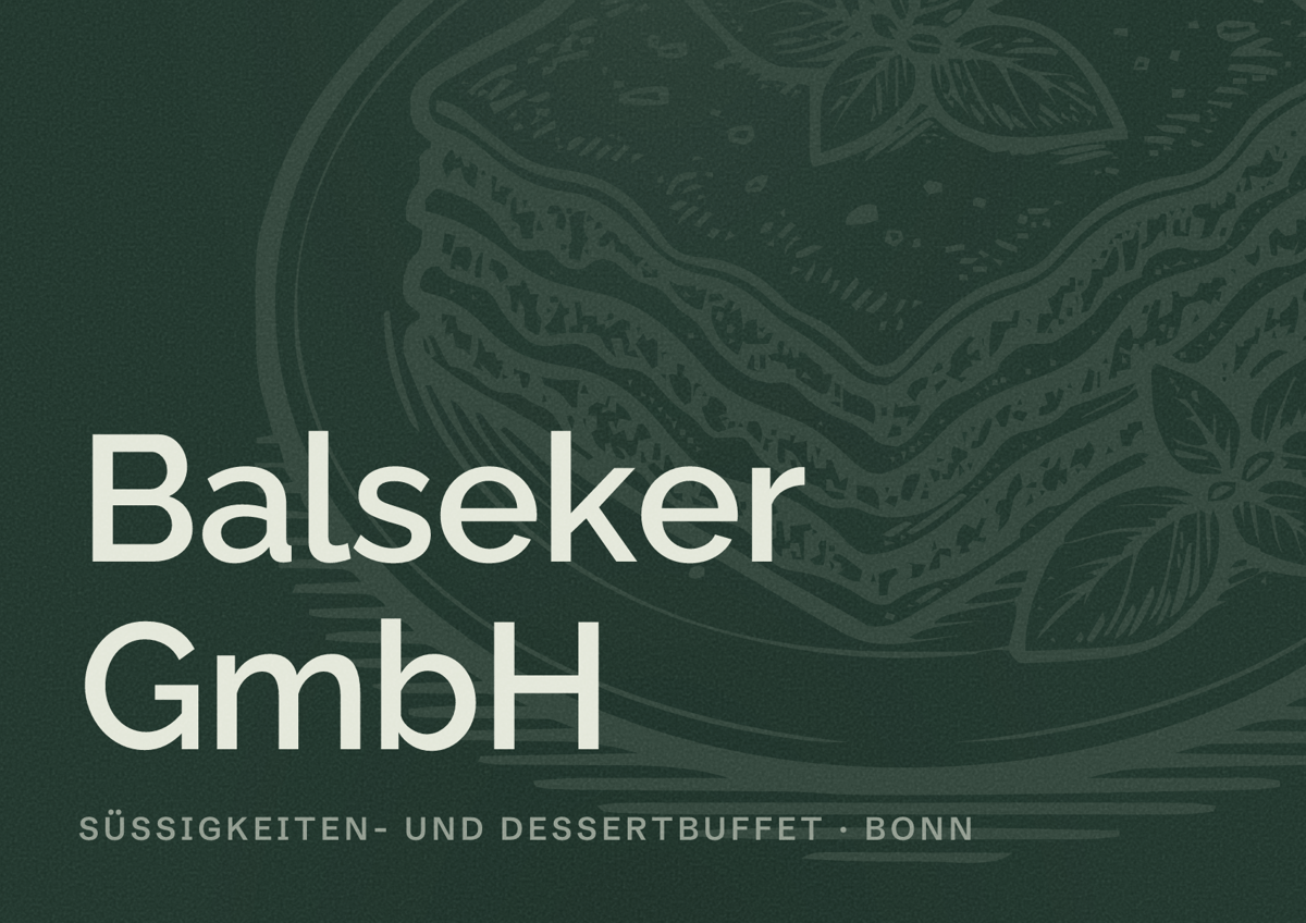 Illustriertes Poster von Balseker GmbH, Süßigkeiten- und Dessertbuffet in Bonn