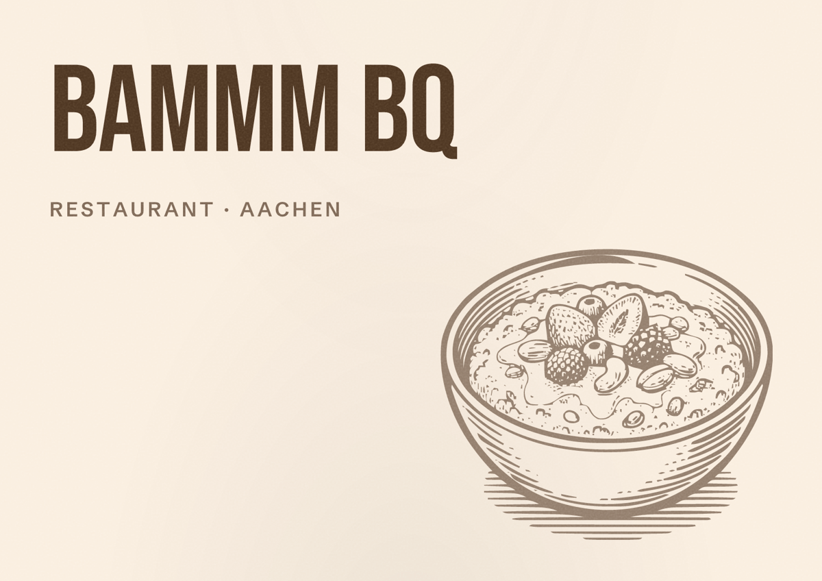 Illustriertes Poster von Bammm BQ, Restaurant in Aachen