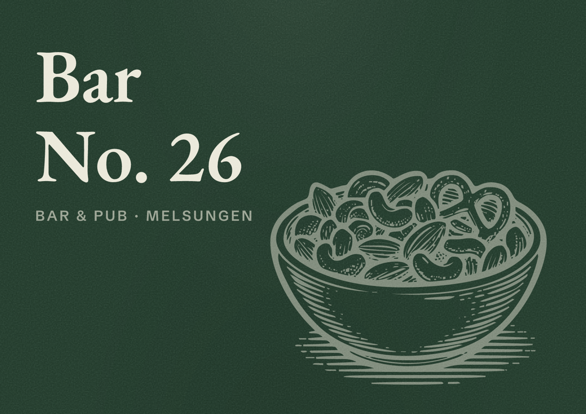 Illustriertes Poster von Bar No. 26, Bar & Pub in Melsungen