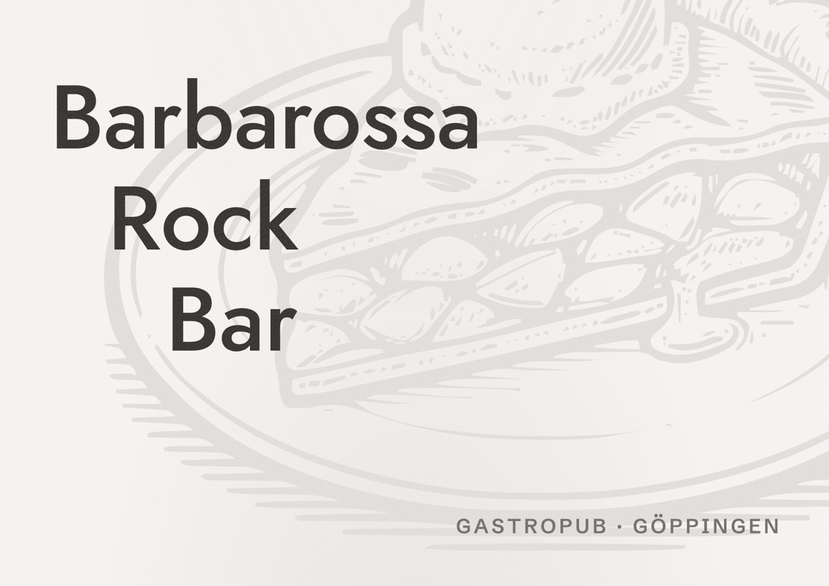 Illustriertes Poster von Barbarossa Rock Bar, Gastropub in Göppingen