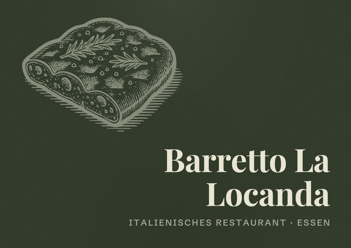 Illustriertes Poster von Barretto La Locanda, Italienisches Restaurant in Essen