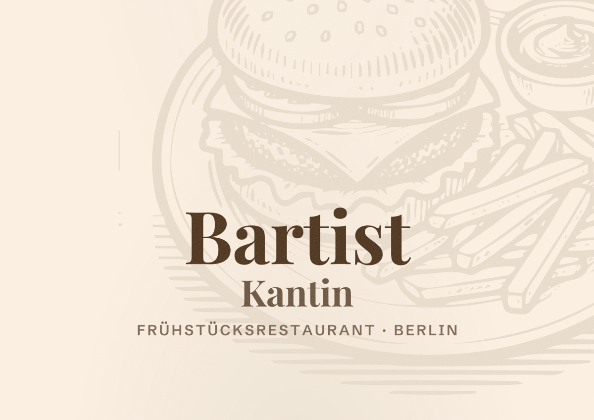 Illustriertes Poster von Bartist Kantin, Frühstücksrestaurant in Berlin