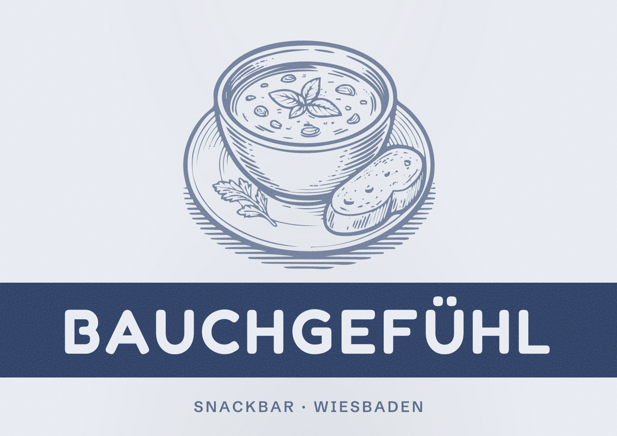 Illustriertes Poster von Bauchgefühl, Snackbar in Wiesbaden