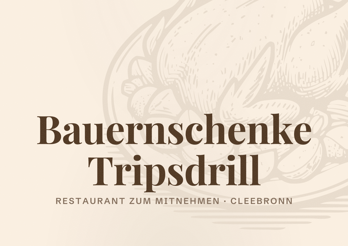 Illustriertes Poster von Bauernschenke Tripsdrill, Restaurant zum Mitnehmen in Cleebronn