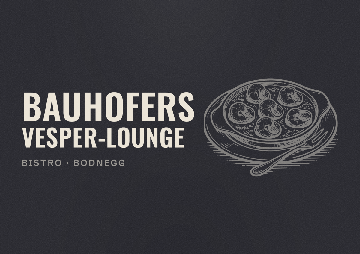 Illustriertes Poster von Bauhofers Vesper-Lounge, Bistro in Bodnegg