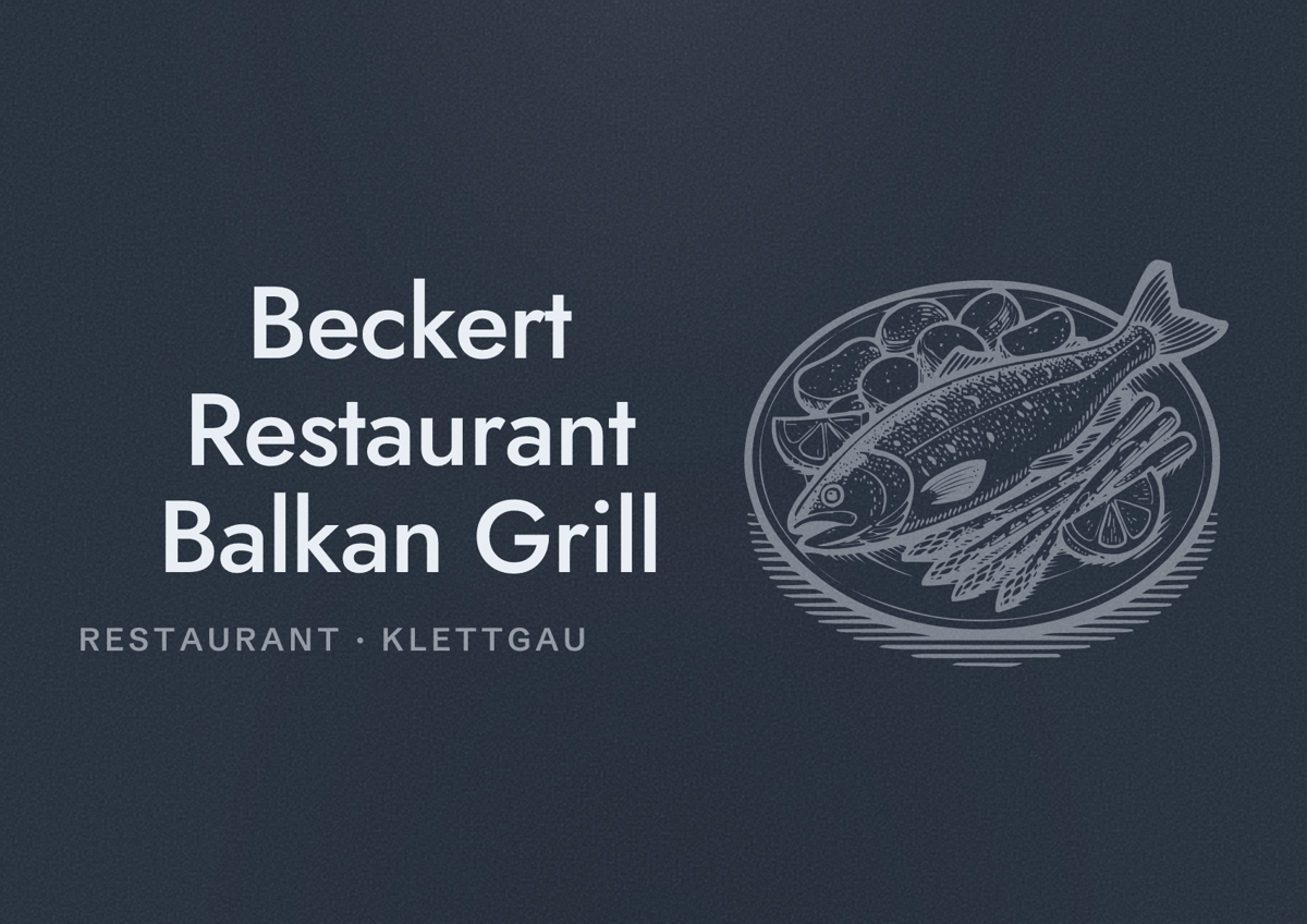 Illustriertes Poster von Beckert Restaurant Balkan Grill, Restaurant in Klettgau