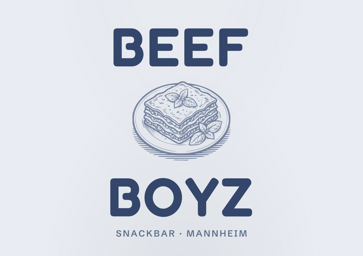 Illustriertes Poster von BEEF BOYZ, Snackbar in Mannheim
