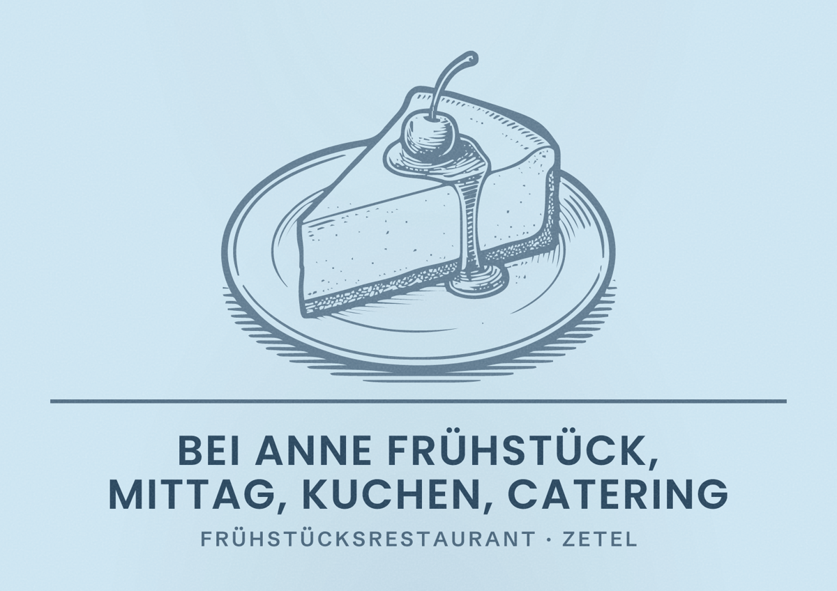Illustriertes Poster von Bei Anne Frühstück, Mittag, Kuchen, Catering, Frühstücksrestaurant in Zetel