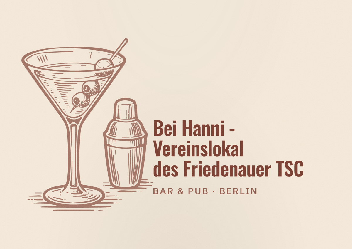 Illustriertes Poster von Bei Hanni - Vereinslokal des Friedenauer TSC, Bar & Pub in Berlin