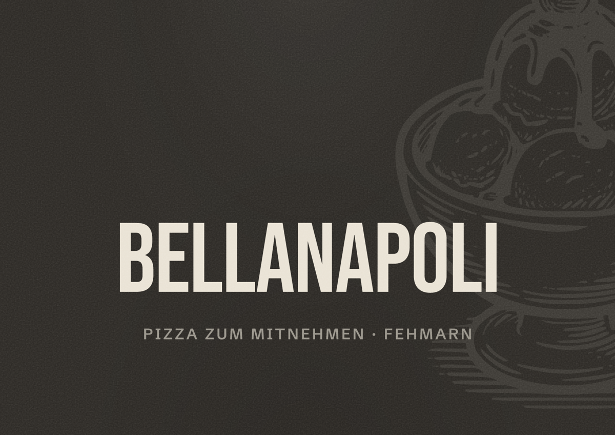 Illustriertes Poster von BELLANAPOLI, Pizza zum Mitnehmen in Fehmarn