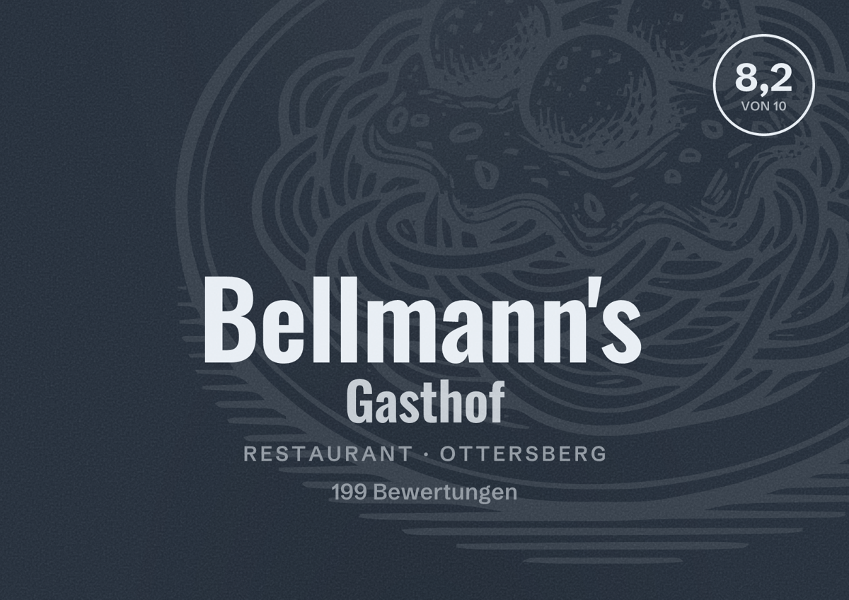 Illustriertes Poster von Bellmann's Gasthof, Restaurant in Ottersberg: Bewertung 8,2 von 10 aus 199 Bewertungen